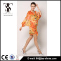 2016 novo design chiffon impresso Long Beach Dress Cover Up Beach Dress